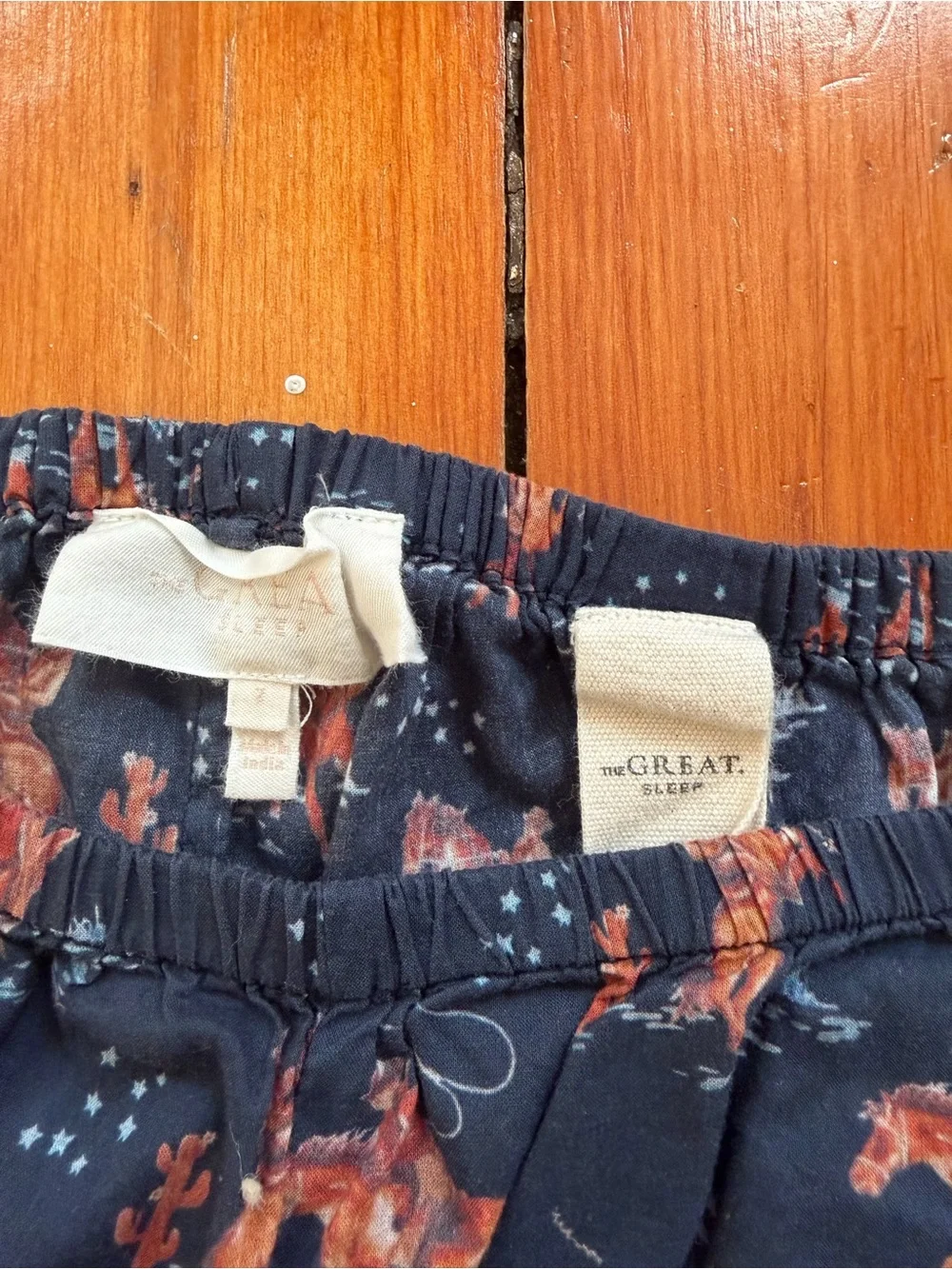 THE GREAT Sleep Navy pants with Western Horse Print